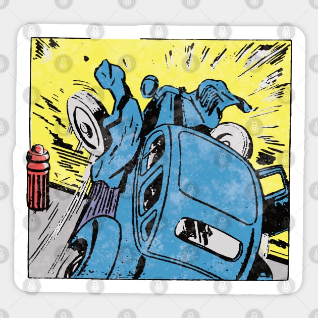 Vintage comic panel 1940's, Crash! Sticker by Ricogfx